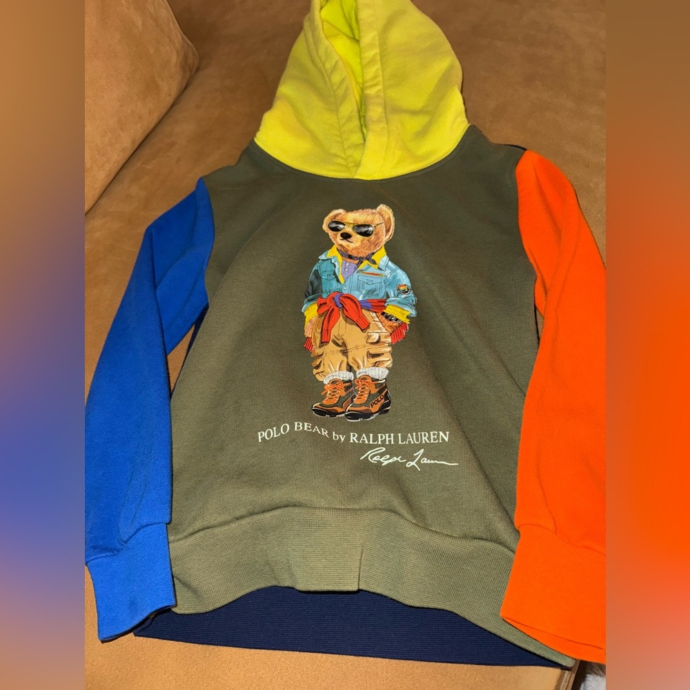 Ralph Lauren polo bear color block hoodie. Size 5